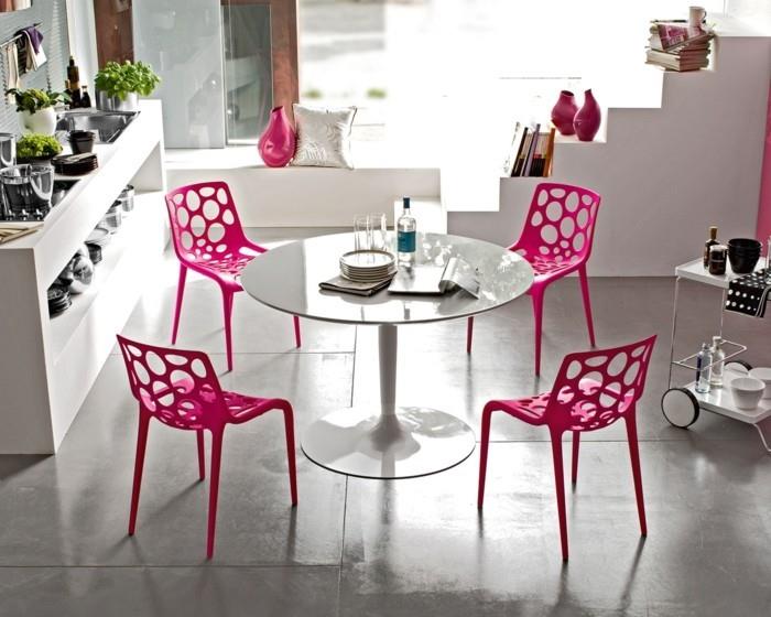 3-valgomojo stalas-apvalus stalas-dizainas-tulpės-pigios-rožinės-kėdės