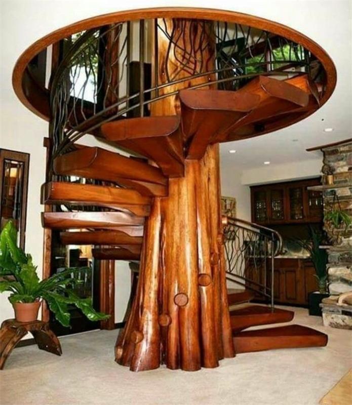 ideja-spiralno-stopnišče-zelo-izvirno-osrednji-stolpec-imitira-deblo-drevesa