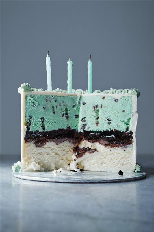 4-rojstni dan-torta-snežna kraljica-ana-elsa-olaf-snežna kraljica-čokolada-in-meta-sladoled
