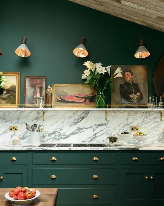 öneri-çok orijinal-renk-boya-mutfak-zümrüt-yeşil-pastel-dekoratif-yaratıcı-resimlerden oluşan-resimler-resim-mobilya-yeşil-mutfak