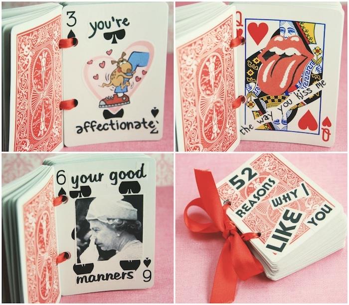 Valentino dienos dovana jai, linksmos žaidimų kortelės su 52 priežastimis, kodėl aš tave myliu