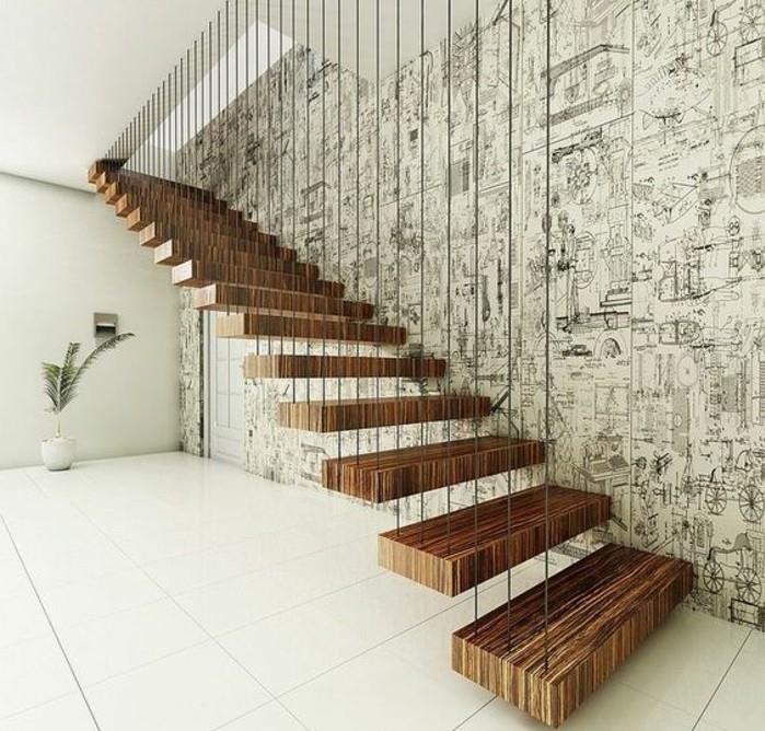 moderno-stopnišče-zasnova-viseče-leseno-stopnišče-plavajoče stopnišče