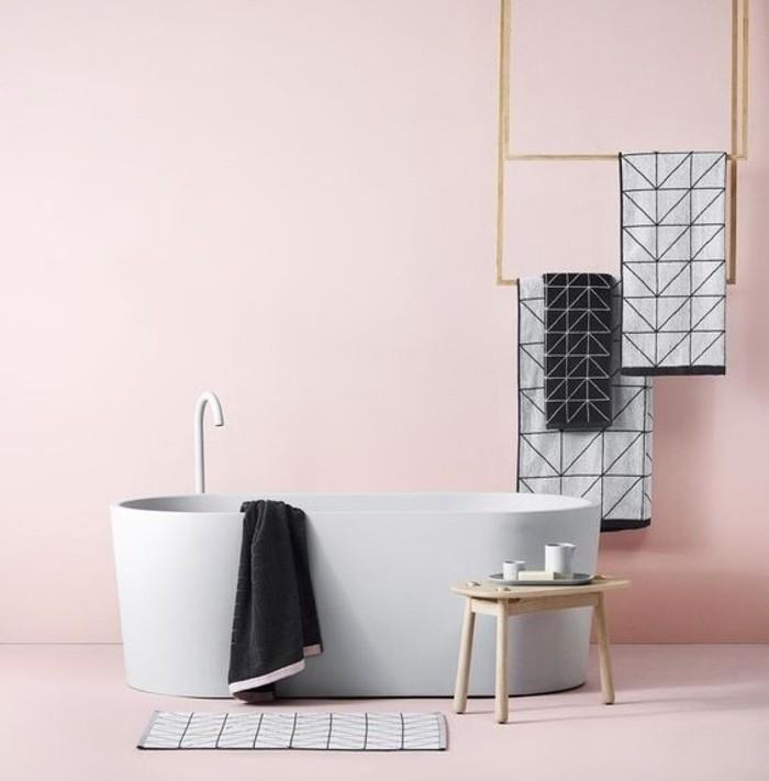 rožinis-vonios-dažai-balti-vonia-stovėti-paprastas-deko-paprastas stilius
