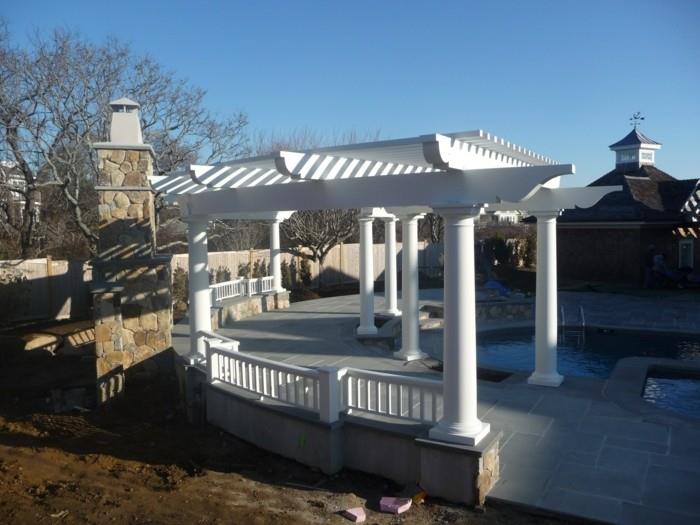 oldukça modern-beyaz-pergola-PVC-inşaat-zarif-tarzı