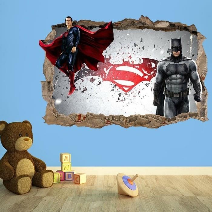„Deco-Deco-Garcon“-puikus „Sricker“ paveikslas-3D-Supermenas-vs-Betmenas