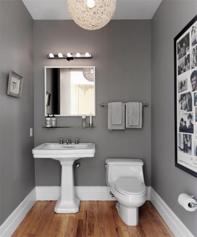 graži-idėja-dažymas-pilka-vonios kambarys-veidrodis-WC-kolona-kriauklė-koliažas-nuotraukos-kaip vonios kambario apdaila