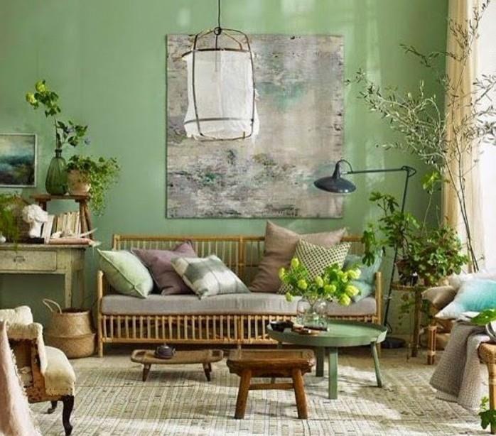 hangi-boya-seçilecek-oturma odası-dekorasyonu-bitkilerden oluşan-doğal-zen-atmosfer-mükemmel-dinlenme-yer-doğal-malzemeler