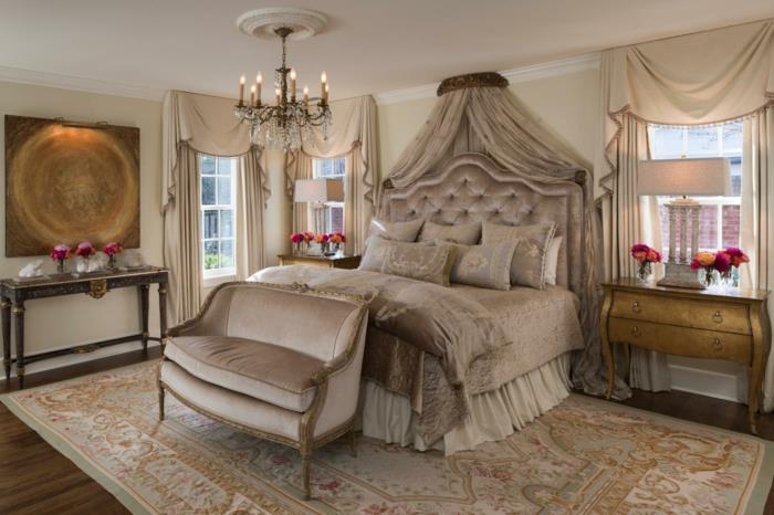 9.dekorasyon-yetişkin-yatak odası-vintage-victoria tarzı-luste-çift kişilik-yatak-kanepe-güzel perdeler