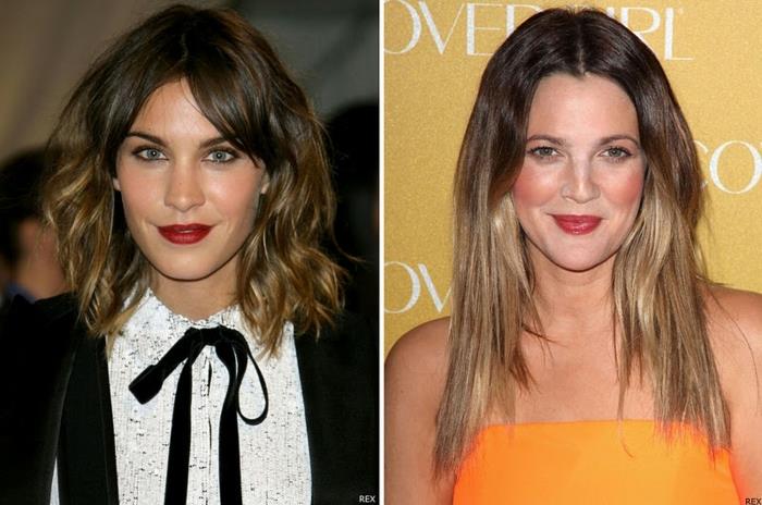 Ombre lase Alexa Chung in Drew Barrumore, blondinke na temno rjavih laseh