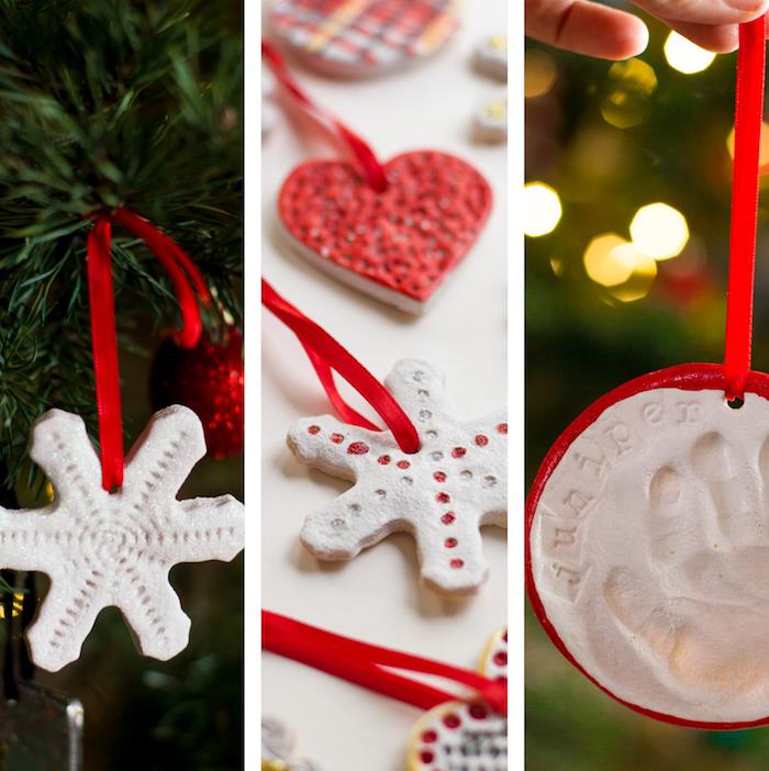 Çocuklar için kolay kendin yap ev yapımı tuzlu hamurdan yılbaşı ağacı süsleri ve Noel süsleri