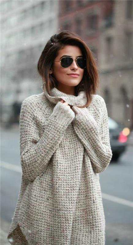 Graži-apranga-megztinis-žakardinė-moteris-miela-ilga-balta-žiema