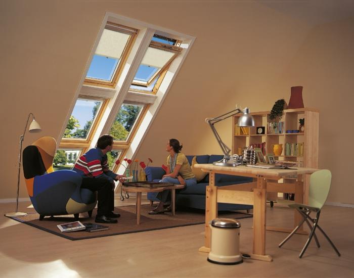 Yatak odası-çatı-pencere-görünüm-oldukça aydınlık-oturma odası