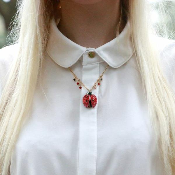 Pikapolonica-ogrlica-dodatki Swarovski-precej-dragi-kamen-rdeča