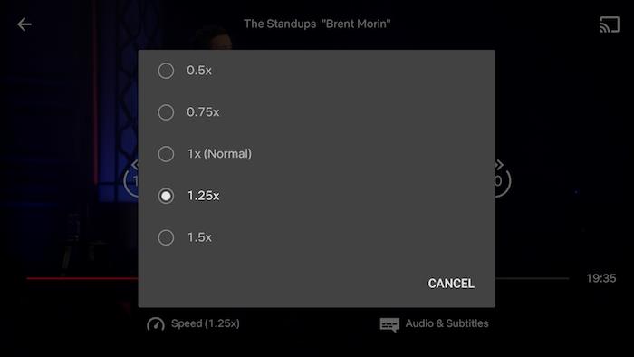 Netflix Android uygulaması, program oynatma hızını değiştirmenize olanak tanır