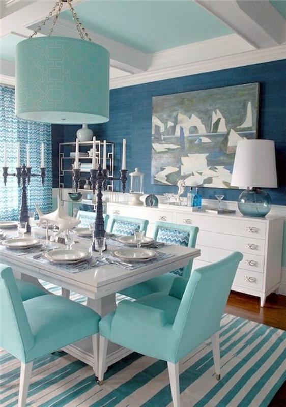 Deco-iç-aigua-mer-marine-yemek odası-masa-sandalyeler