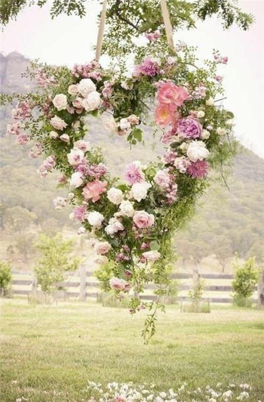 Rožna dekoracija-poroka-veselo srce