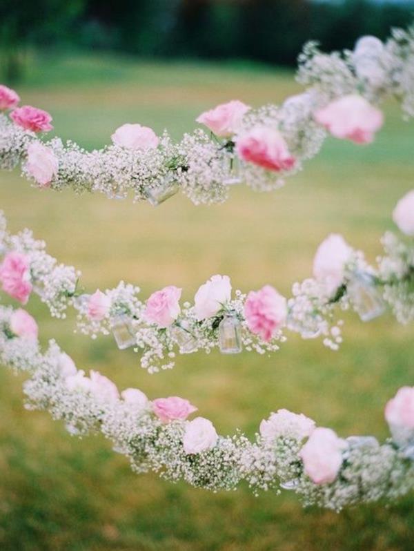 Rožna dekoracija-vesela-poroka-cvetlični girland
