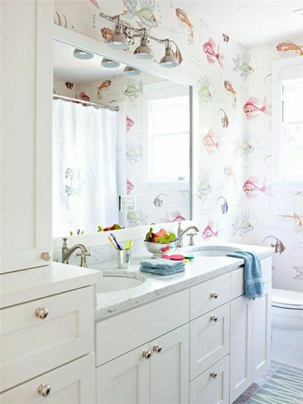 Tasarım-duvar kağıdı-banyo için-harika-fikir-balık