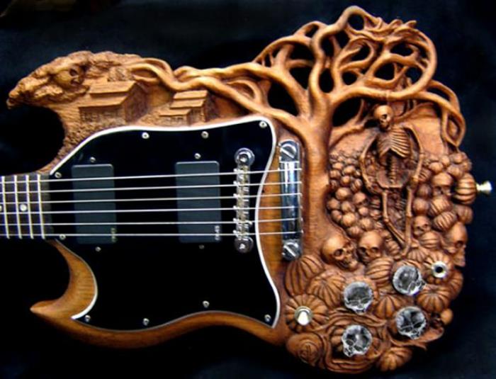 Guitar-by-Doug-Rowell-neverjetno-rezbarjenje lesa
