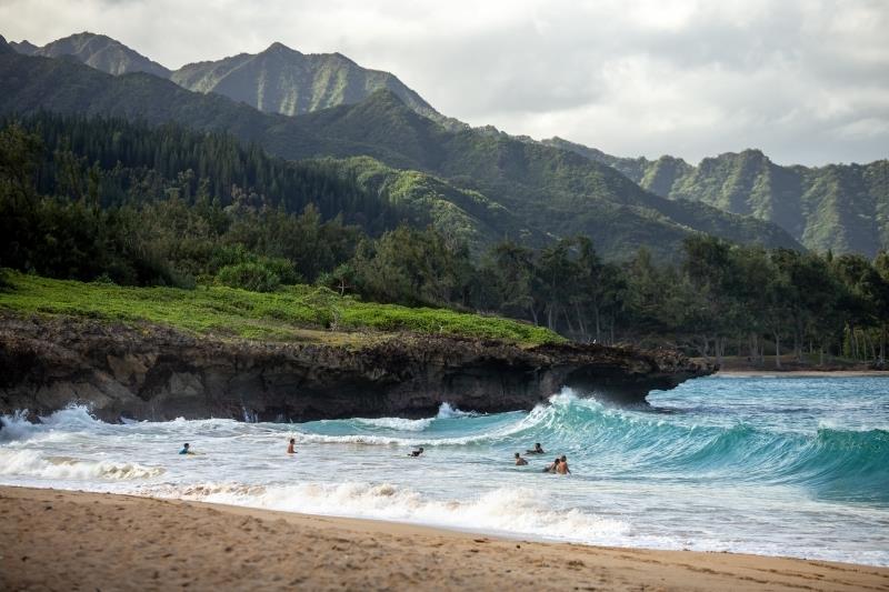 Havajų rojus paskirties bangų naršymo veikla egzotiška sala dykuma