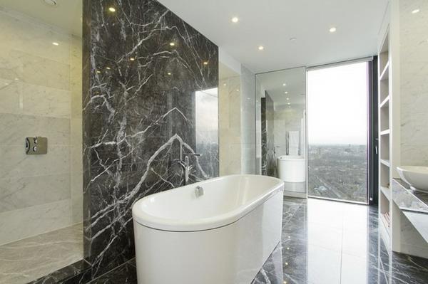 Oblikovanje kopalnice iz marmorja in sodobnega marmorja