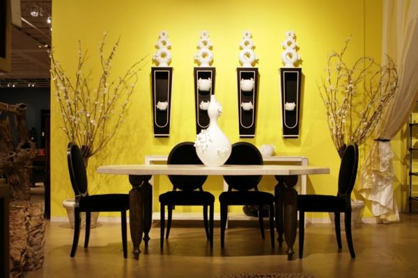 Marmor-in-sodobno-oblikovanje-rumena-zajtrkovalnica-z-marmorno mizo