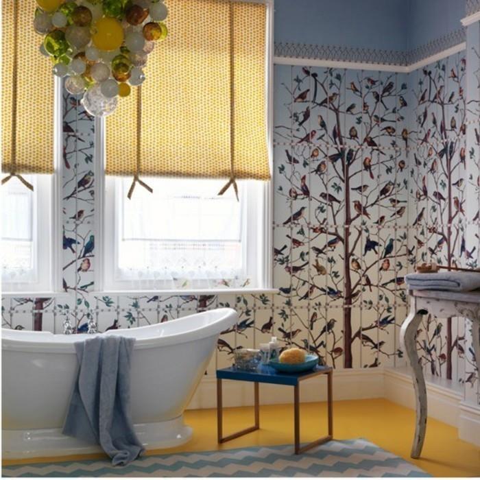 En güzel-banyo-tasarım-duvar kağıdı-kuş-duvar kağıdı