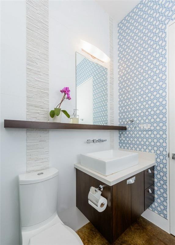 Mavi-beyaz-en-güzel-tasarım-banyo-duvar kağıdı-bir-fikir