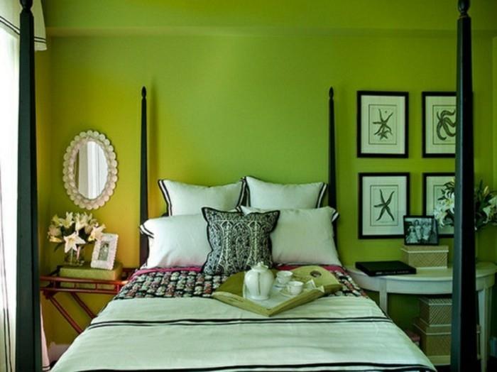 Gražiausios spalvos miegamieji, kuriuose bus žalias namas