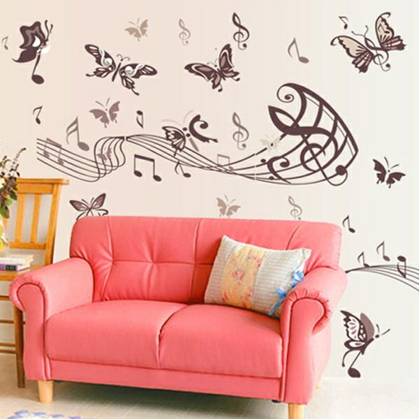 Naujas-2014-nuimamas-drugelis-šokių-muzikos-užrašas-namų dekoravimas-plakatas-sieniniai lipdukai-gyvenamajam kambariui
