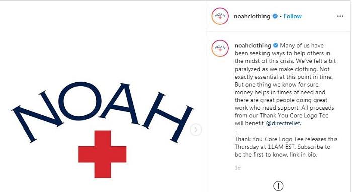 New York markası NOAH Instagram'da reklam veriyor l