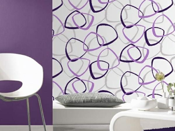 Prastos spalvos-violetinio dizaino tapetai