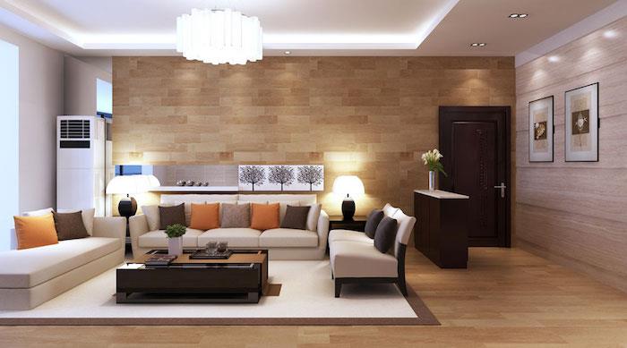 trezen in minimalističen sodoben dekor dnevne sobe
