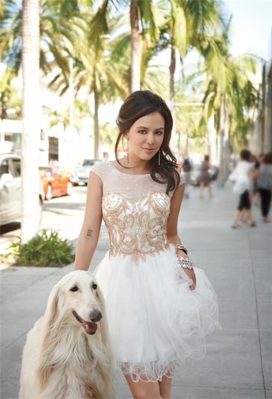 Chic-dress-prom-dress-dog-dog-white-pretty