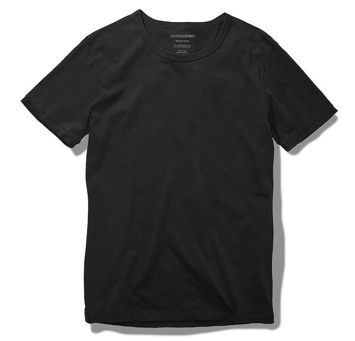 paprastų juodų marškinėlių kokybiškų drabužių prekės ženklas „Sojourn Outerknown“
