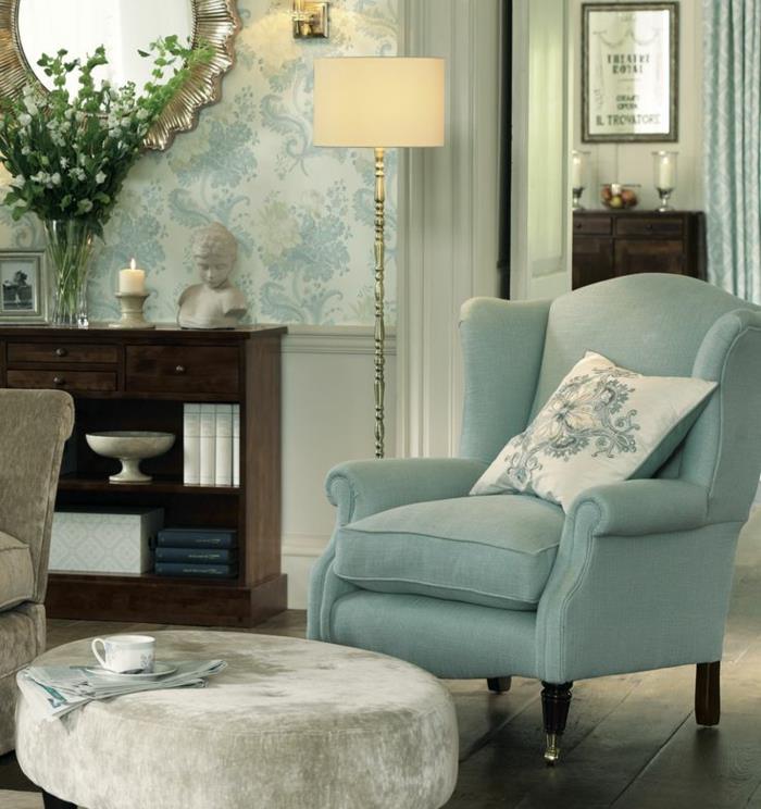 Oturma odası-duvar kağıdı-çağdaş-tasarım-fikri-mavi