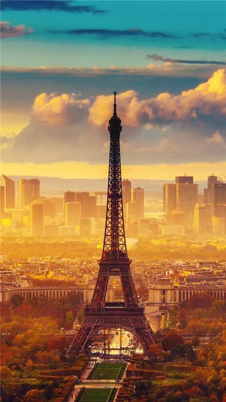 Foto della Torre Eiffel di Parigi, Parigi dall'alto, foto per sfondo del celle