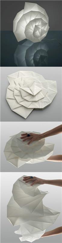 çok ince kağıttan yapılmış diy salyangoz şeklinde abajur