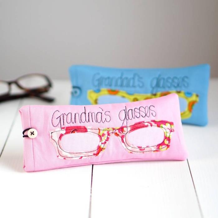 rožnati pripomoček z graviranjem besedila za dioptrijska očala, žepna predloga za sončna očala ali dioptrijska očala