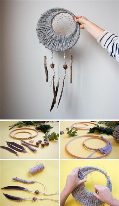 Idee regalo creative, acchiappasogni con piume, vadnica per fare acchiappasogni