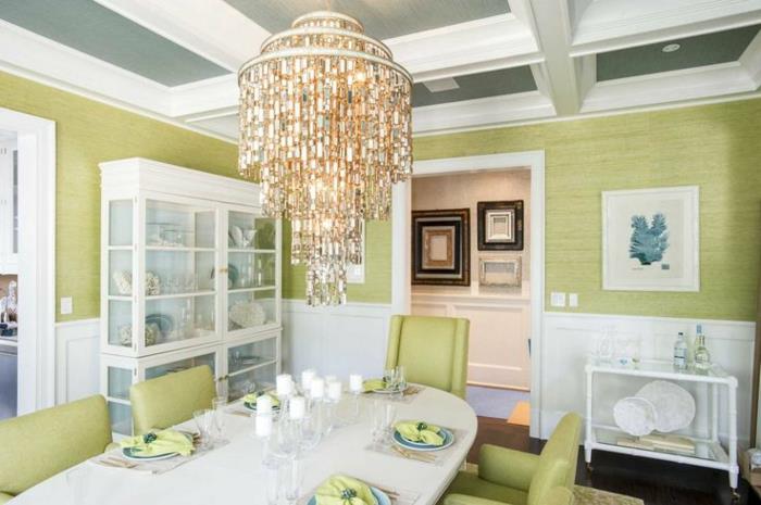 yeşil-yemek odası-için-tamamen-ucuz-yemek odası-renkleri eşleştirin