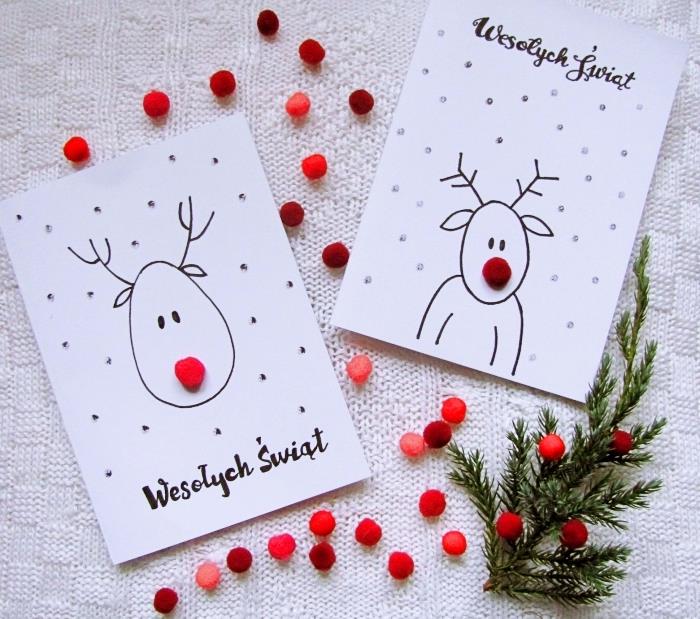 kişiselleştirmek için boş bir kart örneği, bir Noel kartında kolay çizim, çocuklar için tebrik kartı şablonu