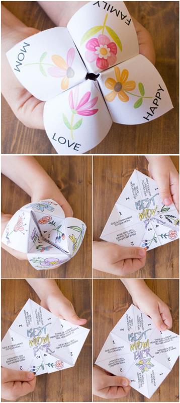 lengva ir smagi rankinė veikla Motinos dienai - gėlėtas origami indas, kupinas netikėtumų