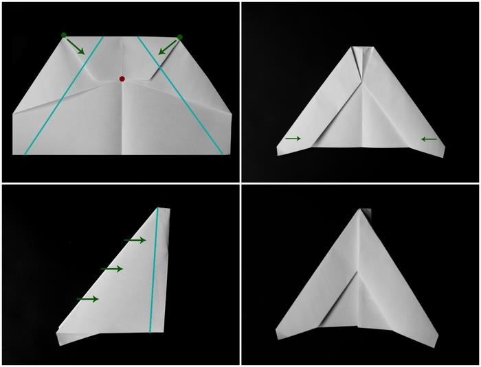 pagrindiniai popieriniai lėktuvai, skirti pradėti origami mene, lėktuvo sklandytuvo origami modelio delta