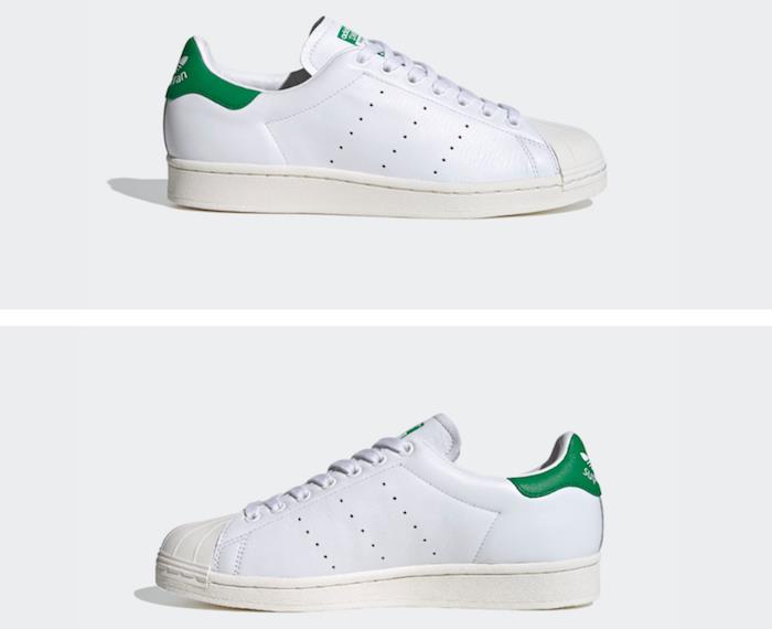 Adidas Superstan, Stan Smith'in deri üstünü ve Superstar'ın kauçuk tabanını kullanır.