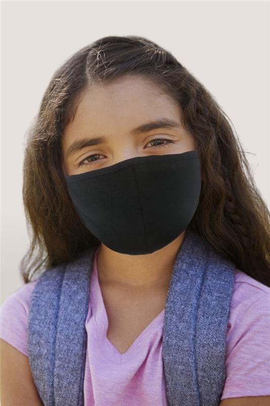 küçük çocuğun yüzü için siyah burun koruyucu maske modeli, kamusal alanlarda bariyer kapı maskesini ölçün