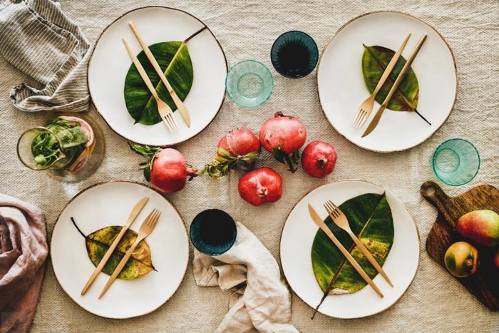çok güzel bir fikir keten masa örtüsü nasıl süslenir grnage deco d meyvesi sonbahar sonbaharı masa dekorasyon fikirleri kendin yap