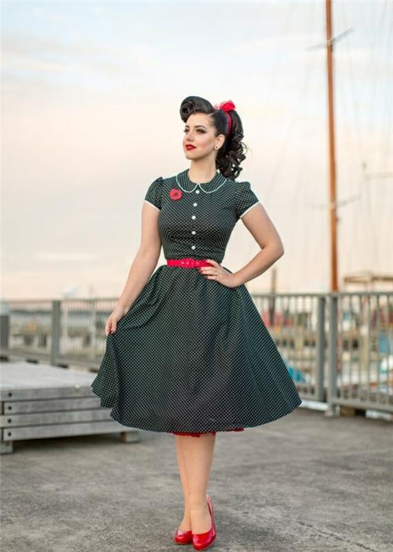 Elegantna vintage obleka 50 -ih obleka ideja guinguette