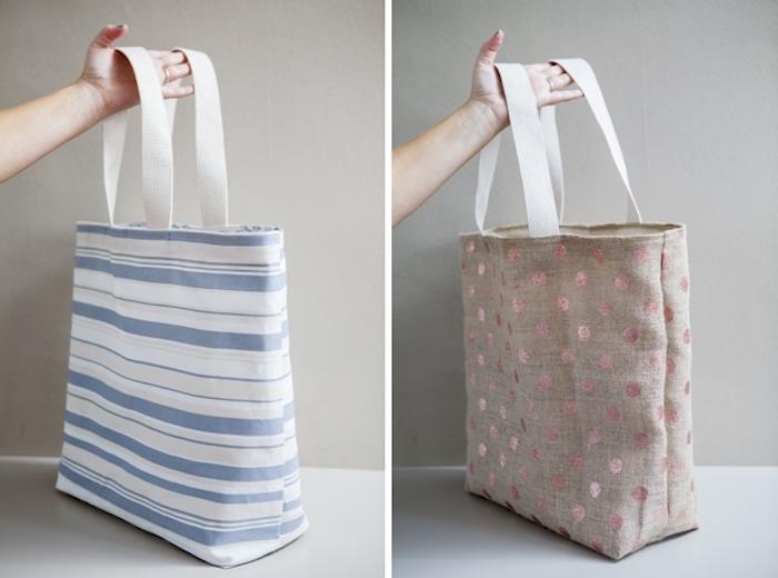 Kendin yap kolay çift taraflı çanta, kolay dikilen omuz çantası, modern modaya uygun plaj çantası fikri