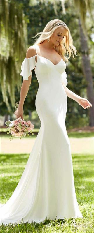 žavinga-paprasta ir elegantiška-vestuvinė suknelė-fėja su rankovėmis